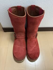 ウエスコ　ボスエンジニアリングブーツ BOOTS ブーツ WESCO 8.5 E レッド　RED ラフアウト