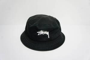 定番 正規 STUSSY ステューシー STOCK BUCKET HAT 刺繍 バケット ハット 帽子 黒本物 1030O