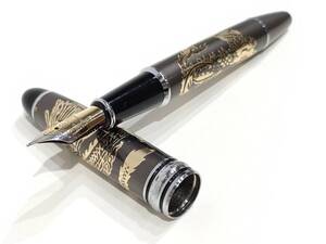 1円～☆【Mont Blanc 万年筆 龍/孔雀】MEISTER STUCK/マイスターシュテュック/モンブラン/筆記具/竜/ドラゴン/クジャク/グレー/ゴールド☆