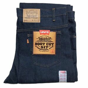 【Dead Stock】90s LEVIS 517 リーバイス USA製 ブーツカット デニムパンツ W42 濃紺 リジット ジーンズ アメリカ製 ヴィンテージ 正規品