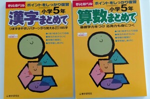 きりとるドリル 小学5年 漢字まとめて＆算数まとめて 2冊組