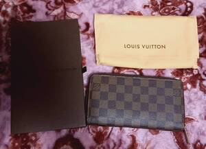 ルイヴィトン LOUIS VUITTON ジッピーウォレット ダミエ 長財布 ラウンドファスナー 中古品 N60015