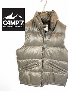 CAMP7 ダウンベスト　サイズS ベージュ　フードなし　0227