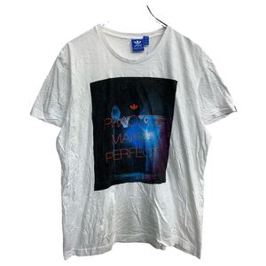 adidas 半袖 プリント Tシャツ Lサイズ アディダス ホワイト 古着卸 アメリカ仕入 t2409-4061