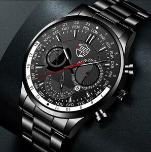 新品 DEYROS クロノグラフビジネス 腕時計 黒/B黒