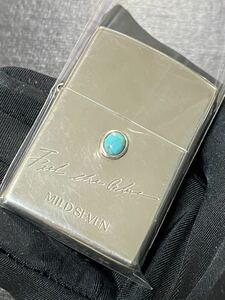 zippo マイルドセブン 天然石 ターコイズ 限定品 希少モデル 2002年製 MILD SEVEN FEEL THE BLUE シルバーインナー 2003年製