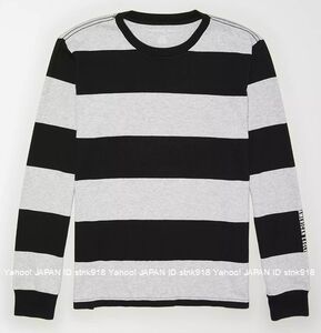 〓SALE!! アメリカンイーグル/US XXL/AE Striped ロンTee/H.Gray