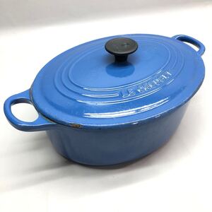 H■ LE CREUSET ルクルーゼ ココット・オーバル 25cm ブルー 青色 直火・IH対応 鋳物 ホーロー 両手鍋 オーバル 楕円型 調理器具