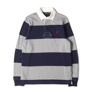 POLO Ralph Lauren ポロ ラルフローレン サイズ:S 20AW スリムフィット ボーダー ラガーシャツ グレー ネイビー トップス 長袖