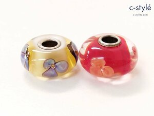 F809a [セット] TROLLBEADS トロールビーズ ガラスビーズ フラワー 花 アクセサリー | ジュエリー N