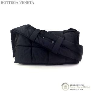 ボッテガ ヴェネタ （BOTTEGA VENETA） イントレチャート ナイロン パデッド テック カセット ショルダー バッグ 628951 ブラック（中古）