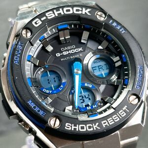 美品 CASIO G-SHOCK カシオ Gショック G-STEEL Gスチール GST-W100D-1A2JF 腕時計 電波ソーラー アナデジ カレンダー 多機能 動作確認済み