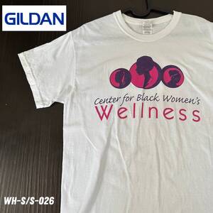 GILDAN アメリカ　アトランタ　福祉企業プリントTシャツ　Mサイズ　黒人女性ウェルネスセンターTシャツ