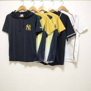 お得!!【まとめ売り】半袖 Tシャツ 5着 セット ヤンキース GOLDEN BRAVES デサント 楽天イーグルス 野球 ユニフォーム メンズ M /Y12065j