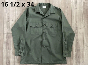 16 1/2 x 34 OG-507 80s 米軍　シャツ　ユーティリティ