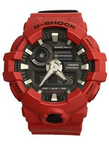 CASIO◆クォーツ腕時計・G-SHOCK/デジアナ/ラバー/BLK/RED