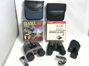 ◆おまとめ3点 双眼鏡 Canon BINOCULARS 8×23A・PLANET 85ZOOM 三脚固定アダプタ ケース付き・単眼鏡 MDS 8×30