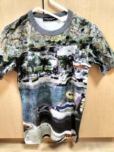 DOLCE&GABBANA　ドルチェ＆ガッバーナ　サイズ44(Sサイズ)　半袖Tシャツ　カットソー　クルーネック　風景画　総柄