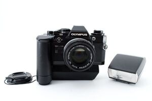 ■ 美品 ■オリンパス OLYMPUS OM-10 MC OM-SYSTEM ZUKO AUTO-S 50mm F1.8 フラッシュ　システムワインダー1 hn1403a20003415