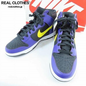 【未使用】NIKE/ナイキ DUNK HI PRM EMB LAKERS/ダンク ハイ レイカーズ DH0642-001 /27.5 /080