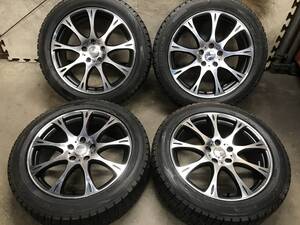 【225/50R18】溝有ダンロップ スタッドレスタイヤ【18×7J+48 PCD114.3 5H】ROZESTアルミホイール ４本 C-HR,50エスティマ,ヴェゼルなど