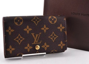 Louis Vuitton LV ルイヴィトン トレゾール モノグラム 二つ折り財布 ウォレット レザー 革 ブラウン 茶色 総柄 柄あり 正規品 箱付 6F3451