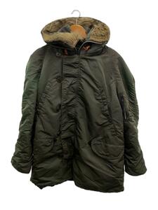 ALPHA INDUSTRIES◆アルファインダストリーズ/026200/n-3b/フライトジャケット/M/ナイロン/カーキ/無地