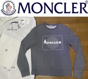 希少★国内正規モンクレール MONCLER ラバーロゴ コットン クルーネック スエット トレーナー M