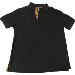 【1円出品】 1スタ 美品 ポールスミス マルチカラー ポロシャツ 半袖 ブラック 黒 メンズ 紳士 男性用 大きいサイズ トップス ワンポイント