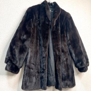 極美品【ブラックグラマ/ランバン】BLACKGLAMA LANVIN MINK ミンク ファー 本毛皮 ロングコート ボリューム◎ なめし柔らか 鮮やか 高級 