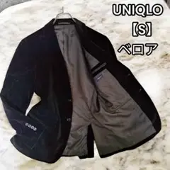 美品★UNIQLO【ユニクロ】ベロア ジャケット テーラードジャケット 黒 S