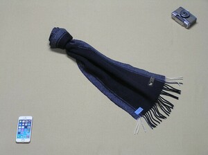 マフラー ♪ GLOBAL WORK グローバルワーク ♪ カシミヤ Cashmere ネイビーNavy系 メンズ&レディース 156㎝×26㎝■5013