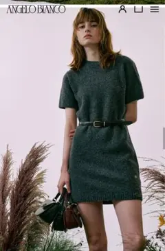 ANGELO BIANCO Knit Dress 半袖 ニットワンピース