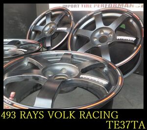 【493】★FK5703044◆RAYS VOLK RACING TE37 SAGA TIMEATTACK EDITION◆18x8.5J 5穴 PCD114.3 +41◆4本◆ ＷＲＸ・インプレッサなど