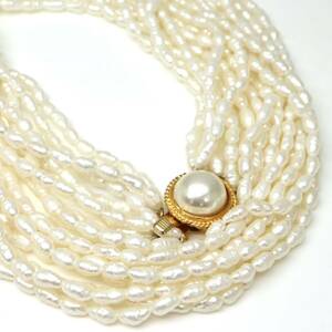 ◆本真珠8連ネックレス◆J 約76.5g 約62.0cm pearl パール jewelry necklace ジュエリー DA0/DA5