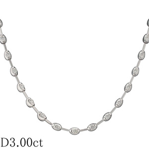 ダイヤモンド/3.00ct デザイン ネックレス K18WG