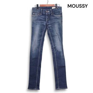 MOUSSY マウジー 通年 USED加工♪ ストレッチ スキニー デニム パンツ ジーンズ Sz.24　レディース 日本製　K4B01057_C#R