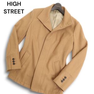 HIGH STREET ハイストリート 秋冬★ ウール シングルブレスト コート Sz.M メンズ ベージュ　C4T09518_A#N