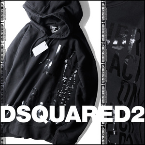 平野紫耀着IBRA/新品税込118,800円■【DSQUARED2】ディースクエアード/シャドウロゴ/イブラブラックビックスウェットパーカーL/S78GU0062