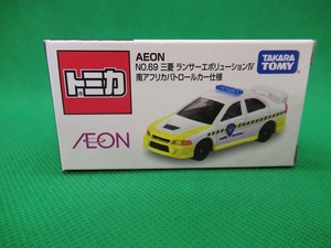 トミカ 　AEON　 No69　三菱　ランサーエボリューションⅣ　南アフリカ　警察 仕様 　パトロールカー 　パトカー