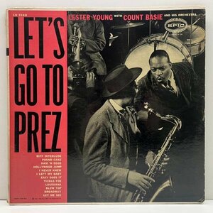 良好盤!! USオリジナル MONO 深溝 LESTER YOUNG With COUNT BASIE ORCHESTRA (Epic LN 3168) 絶頂期の演奏！未発表を含む初期の貴重な録音