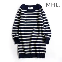 639*マーガレットハウエル MHL ウール ボーダー ロングニット