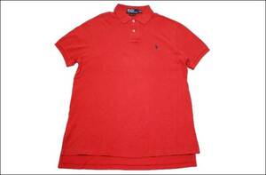 【M】 Polo by Ralph Lauren ポロ ラルフローレン 半袖 ポロシャツ 赤 ビンテージ ヴィンテージ USA 古着 オールド HE16