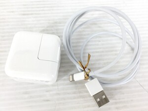 Apple純正 A1357 + ライトニングケーブル 5.1V-2.1A 10W USB POWER ADAPTER アップル アダプター 1週間動作保証 中古 送料無料