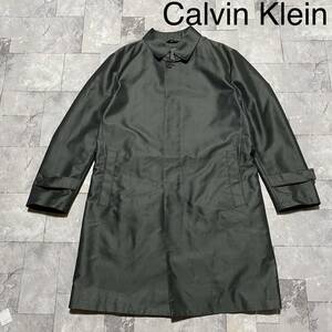 Calvin Klein カルバン クライン ステンカラーコート 2way ライナー付き 中綿ライナー コットンポリ グレー サイズ38(L) 玉FS1230