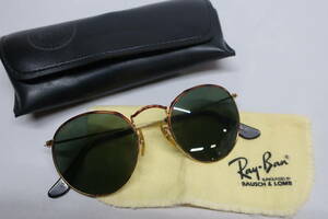 ☆同梱不可【S送900円】978 現状品 Ray-Ban レイバン USA製 B＆L ボシュロム社 W0775 XRAW ラウンドメタル サングラス トルツガ べっ甲