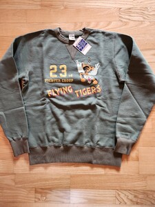 新作 送料込★東洋BuzzRicksons バズリクソンズ BR69501 SETIN CREW NECK SWEAT SHIRT 23rd FIGHTER GROUP フライングタイガー オリーブ XL