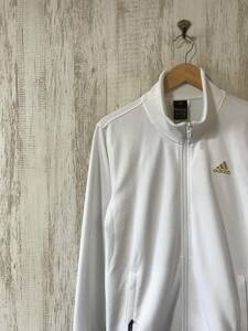 948☆【リブトラックジャケット ジャージ】adidas アディダス 白 M