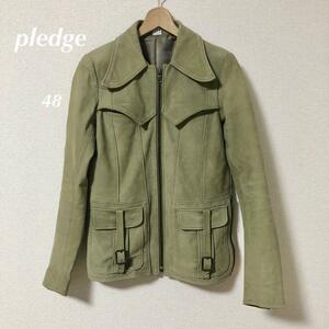 お値引き中!!　pledge プレッジ　レザーライダースジャケット　レア