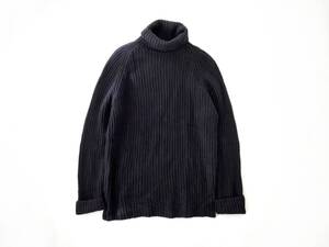 90s00s Prada Archive カシミヤ ウール チャンキーニット 肉厚 ローゲージ ブラック タートルネック メンズ イタリア製 52 Euro Vintage